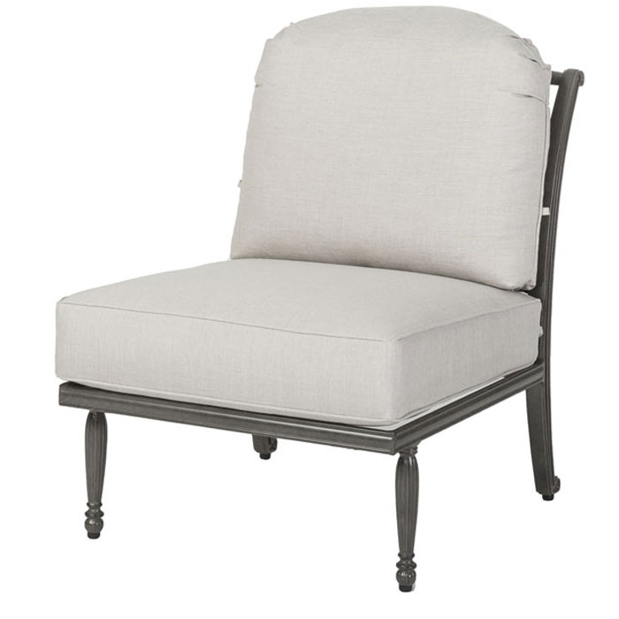 Bel Air Cushion Cast Aluminum Armless Lounge Chair by Gensun - Image 2
